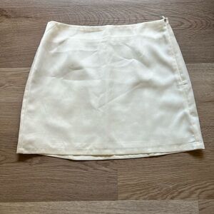 Commense Cream Lined Mini Skirt